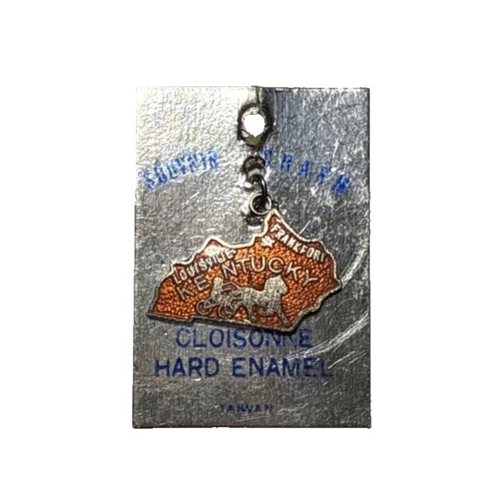 Kentucky State Charm Orange Cloisonne Enamel J22